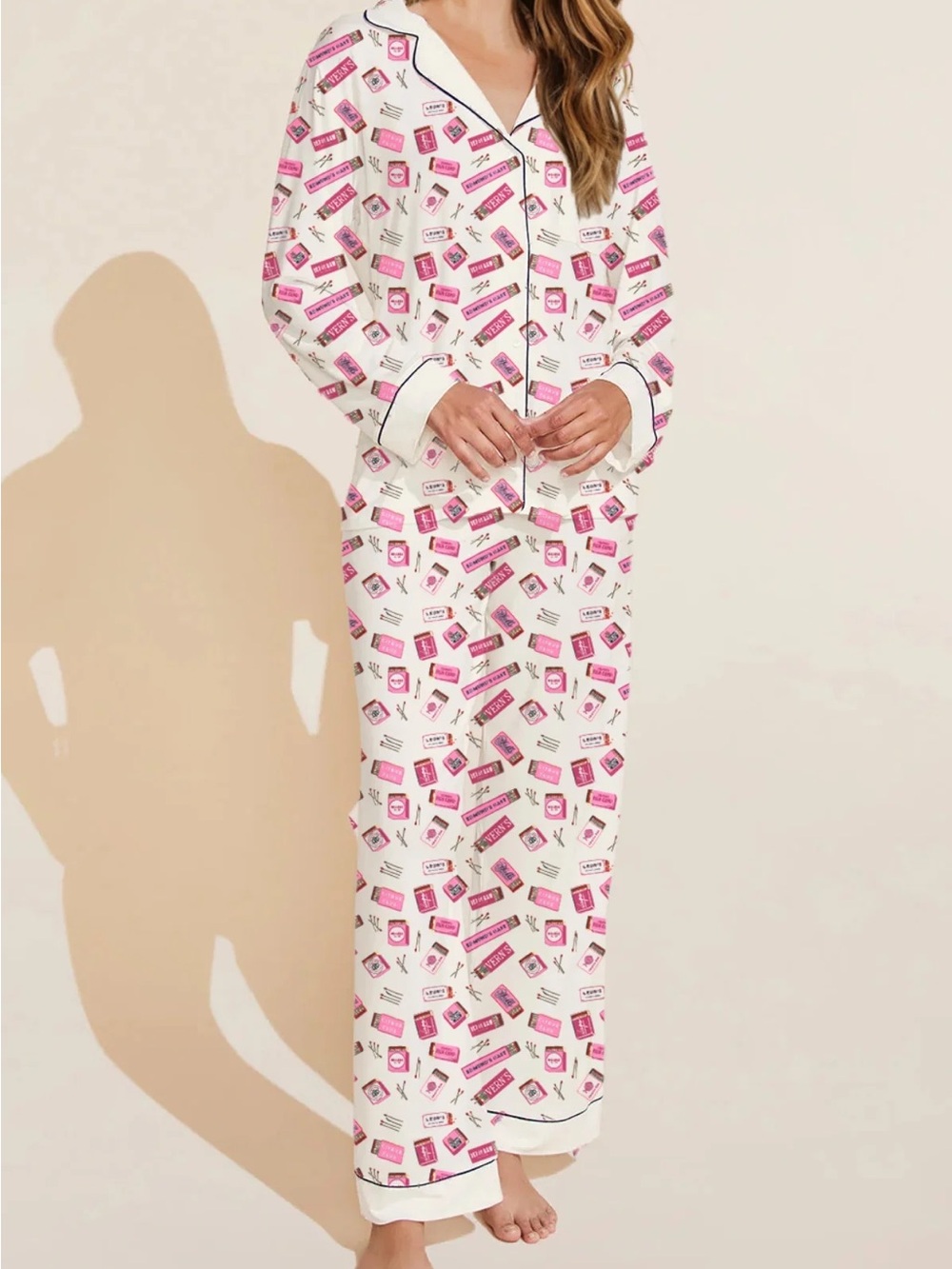 NYC Pink Matchbox Long Pajama Set